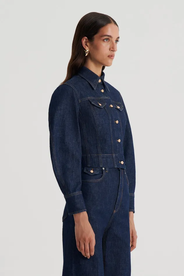 Jackets Scanlan Theodore Women DENIM JACKET INDIGOB Jackets Scanlan Theodore Women DENIM JACKET INDIGOB