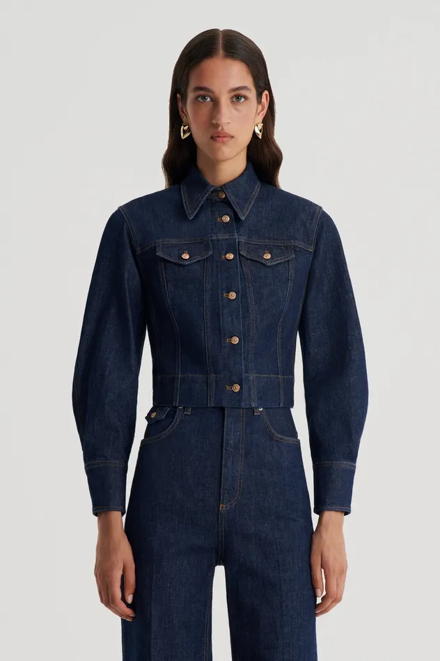 Jackets Scanlan Theodore Women DENIM JACKET INDIGOB Jackets Scanlan Theodore Women DENIM JACKET INDIGOB