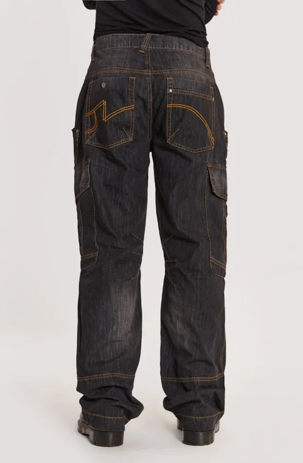 Jeans Men Jaded London Black Millennium Cargo Jeans