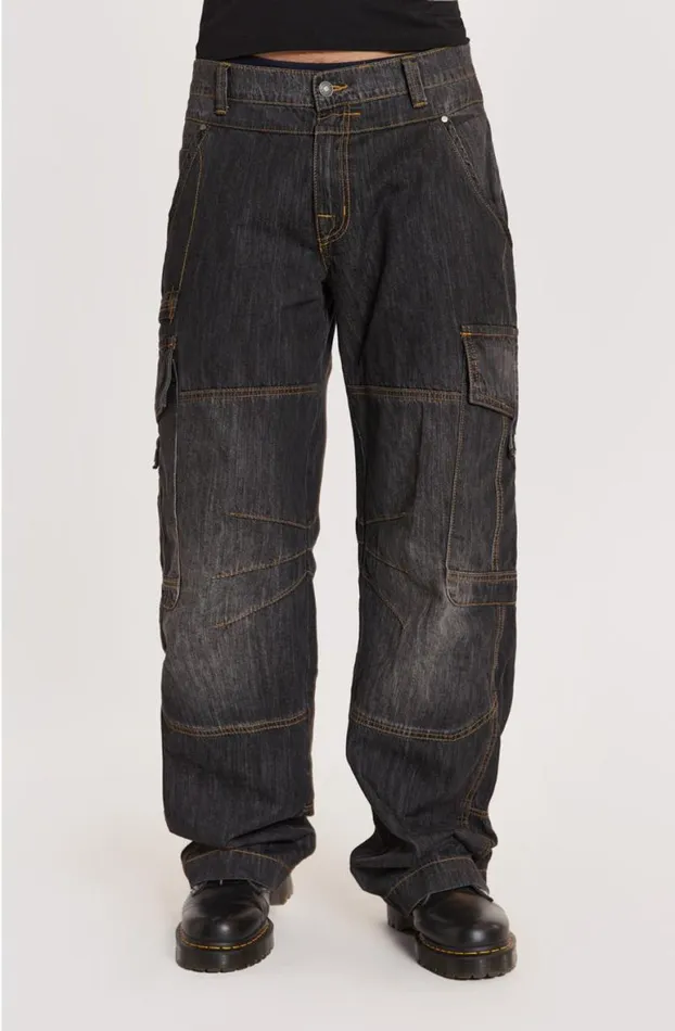 Jeans Men Jaded London Black Millennium Cargo Jeans