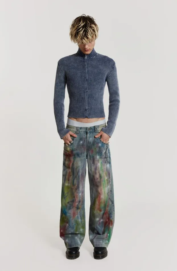 Jeans Men Jaded London Drifting Through Space Baggy Jeans