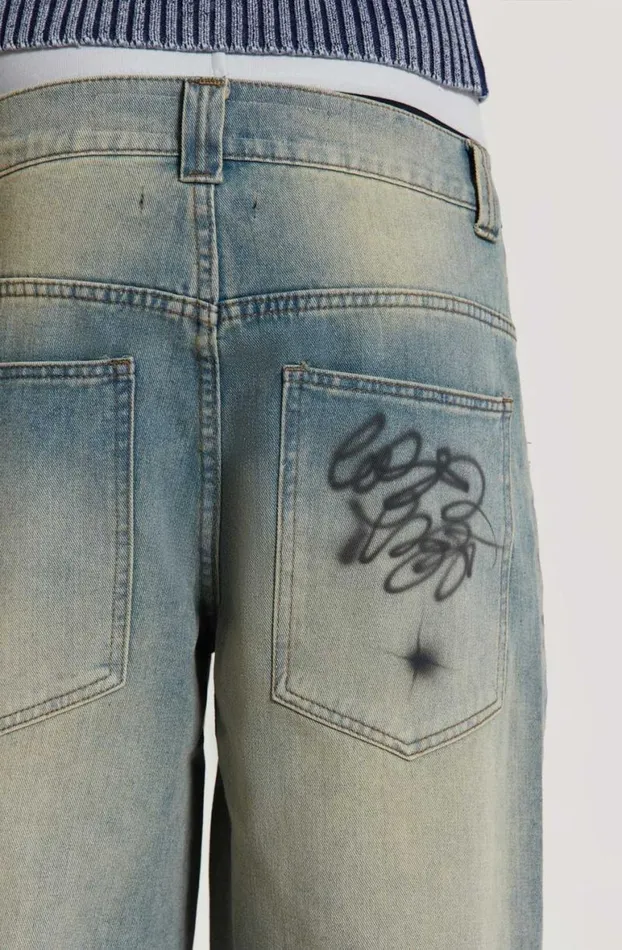 Jeans Men Jaded London Drifting Through Space Baggy Jeans