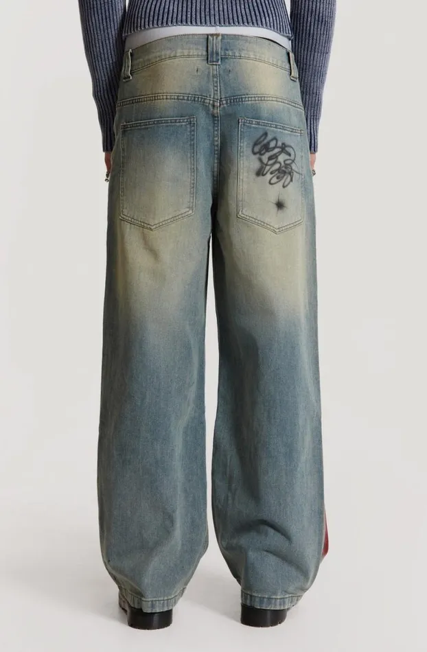 Jeans Men Jaded London Drifting Through Space Baggy Jeans