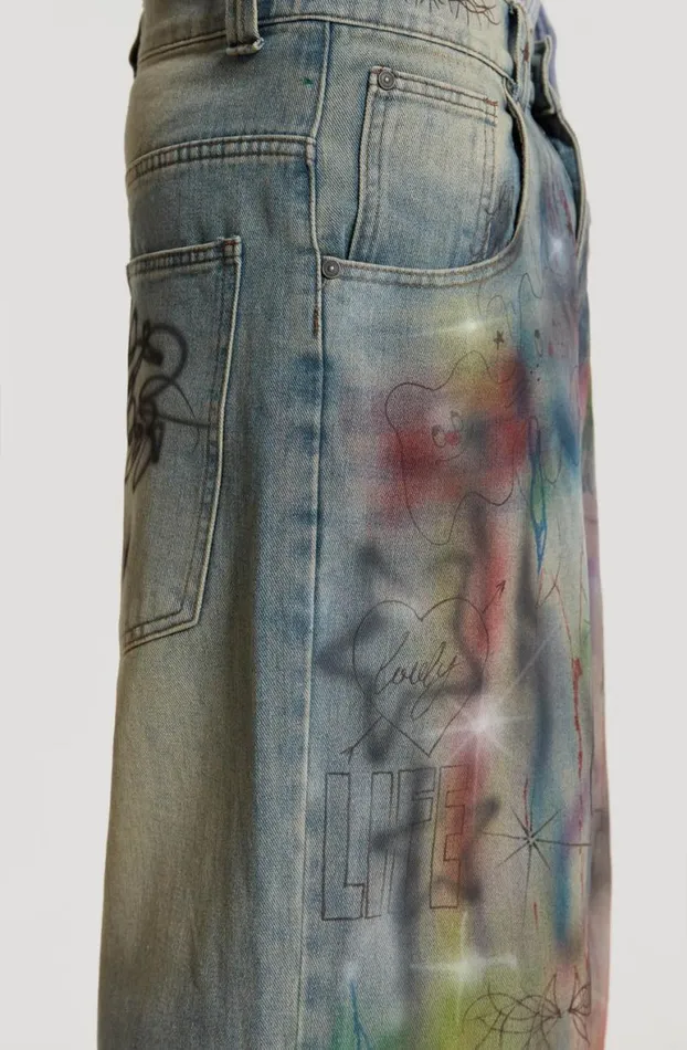 Jeans Men Jaded London Drifting Through Space Baggy Jeans
