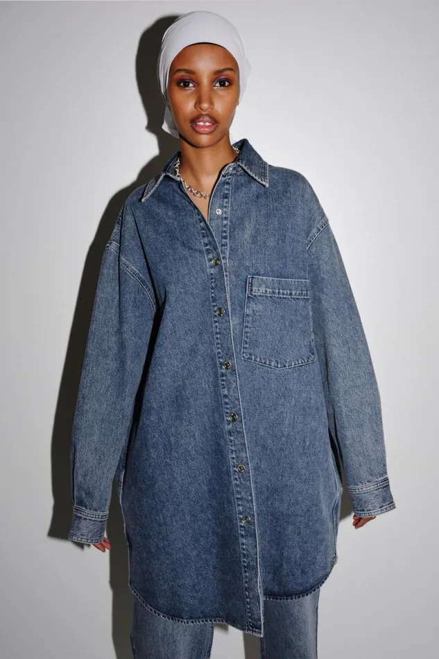 Jocelyn 8211 Seam Blue Women Won Hundred Shirts and Blouses