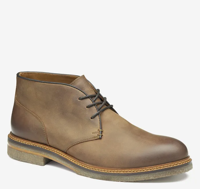 Johnston and Murphy Calder Chukka Brown Oiled Full Grain Men LaceUps
