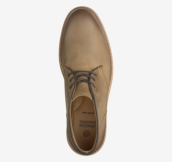 Johnston and Murphy Calder Chukka Brown Oiled Full Grain Men LaceUps
