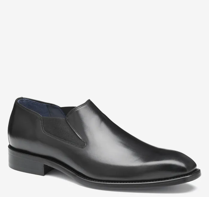 Johnston and Murphy Larson SlipOn Black Italian Calfskin Men SlipOns and Loafers