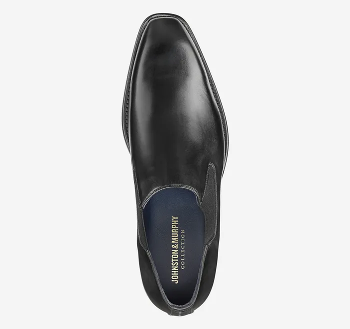 Johnston and Murphy Larson SlipOn Black Italian Calfskin Men SlipOns and Loafers