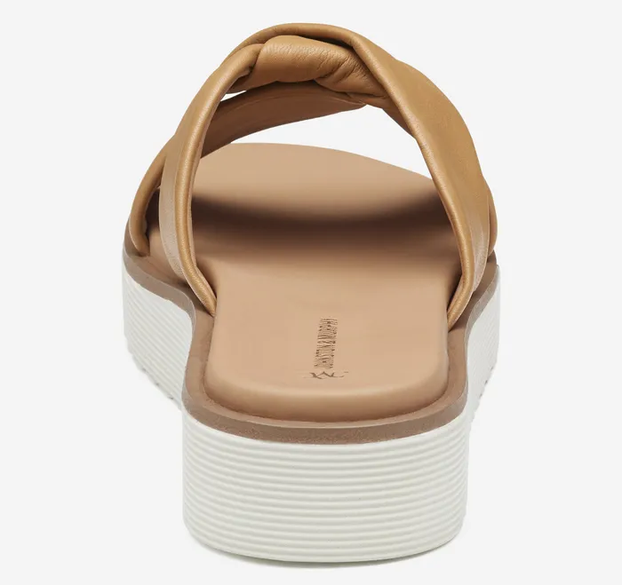 Johnston and Murphy Sandals Women Mitzi Knotted Slide Tan Glove Leather