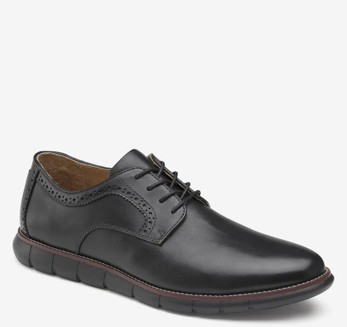 Johnston and Murphy Shoes Men Holden Plain Toe Black Full GrainBlack Sole