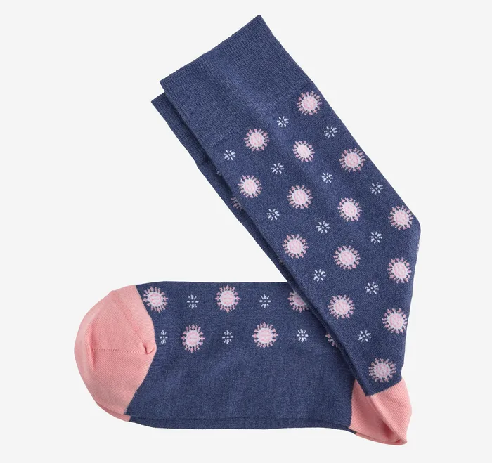 Johnston and Murphy Socks Men Novelty Socks Denim Medallion Burst