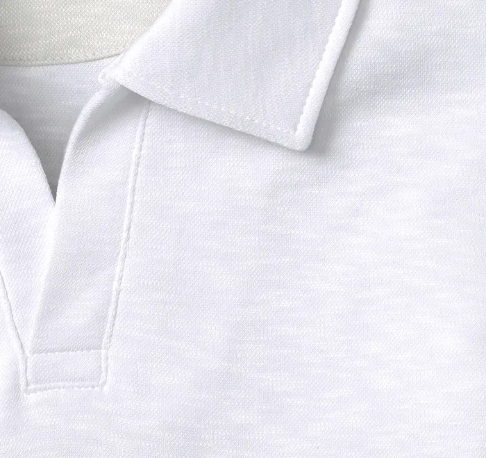 Johnston and Murphy Vintage Slub VNeck Polo White Men Polos and Tees