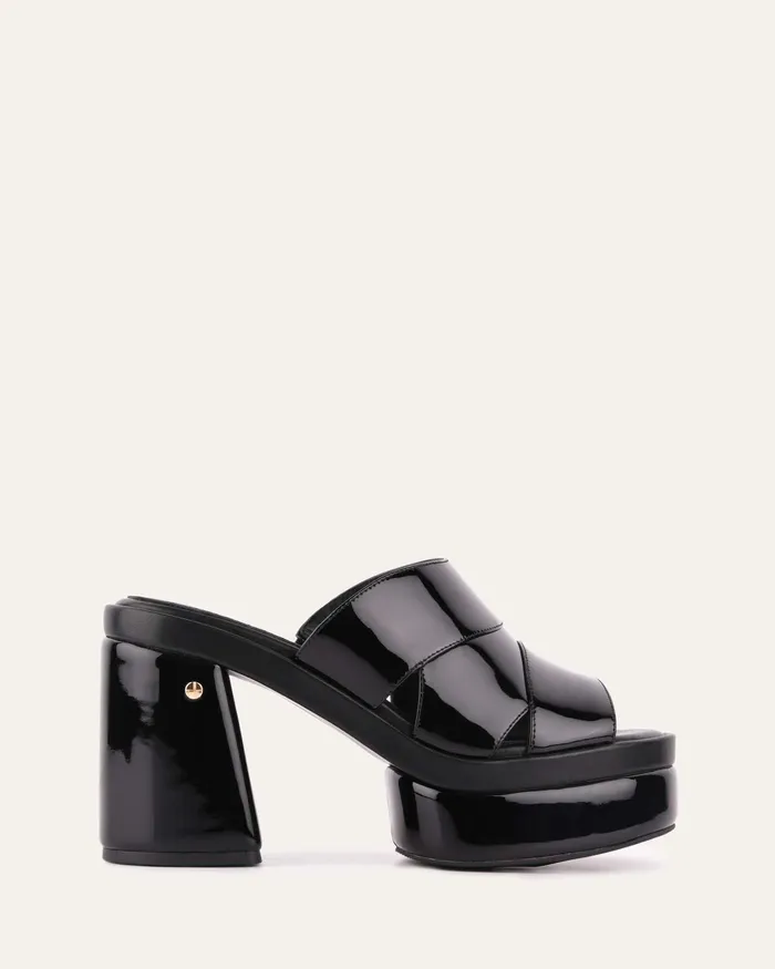 jomercer Faye high heel platform sandals black patent Women HIGH SANDALS