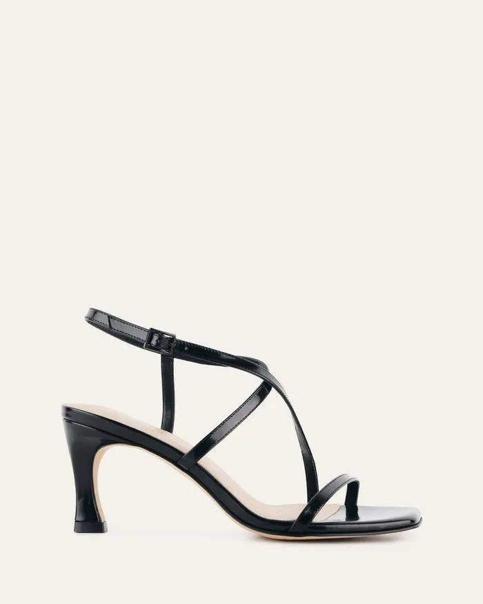 jomercer Jockey high heel sandals black leather Women HIGH SANDALS