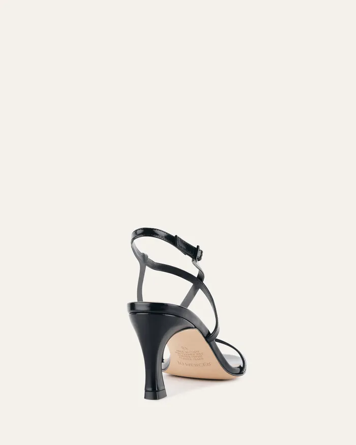 jomercer Jockey high heel sandals black leather Women HIGH SANDALS