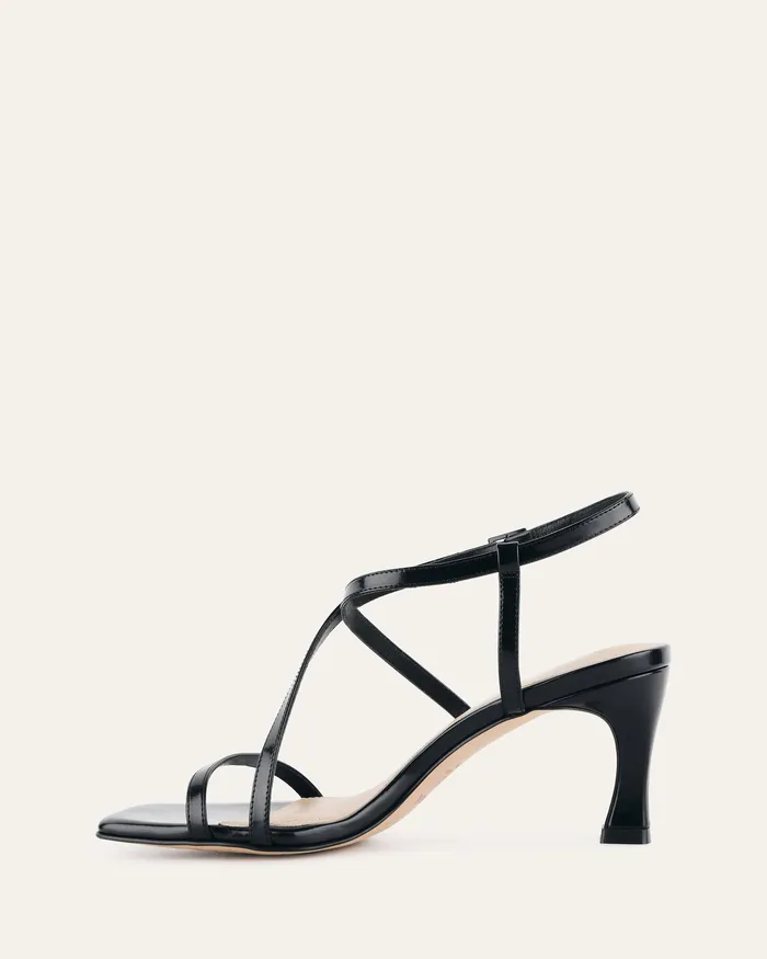 jomercer Jockey high heel sandals black leather Women HIGH SANDALS