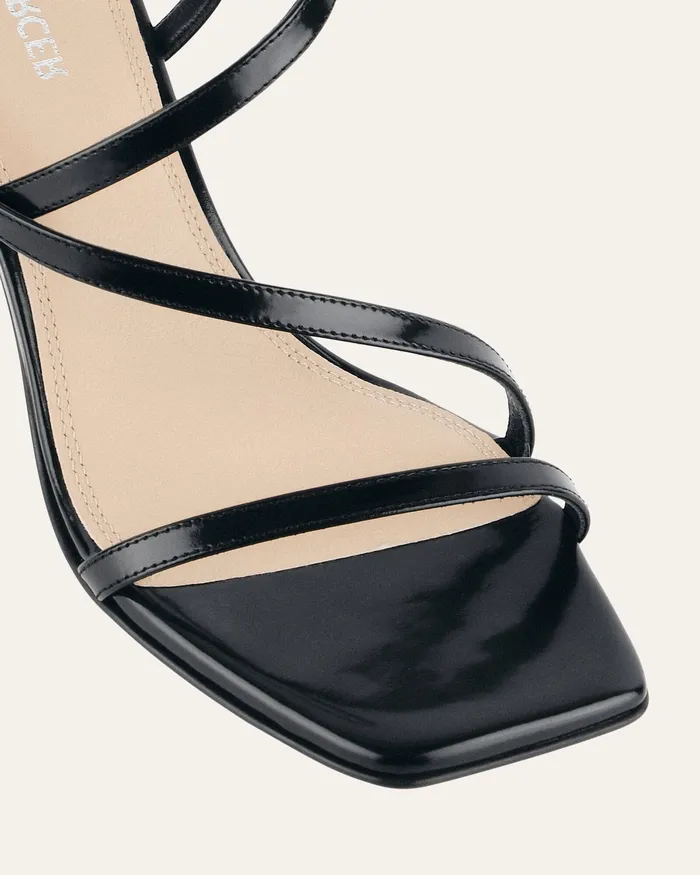 jomercer Jockey high heel sandals black leather Women HIGH SANDALS