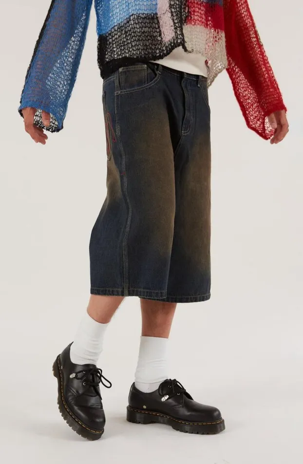 Jorts and Shorts Men Jaded London Bronx Jumbo Fit Denim Jorts