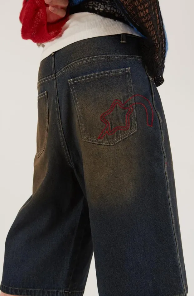 Jorts and Shorts Men Jaded London Bronx Jumbo Fit Denim Jorts