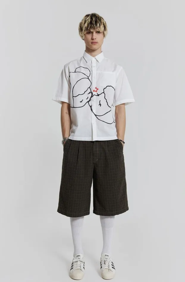 Jorts and Shorts Men Jaded London Charcoal Check Fairway Shorts