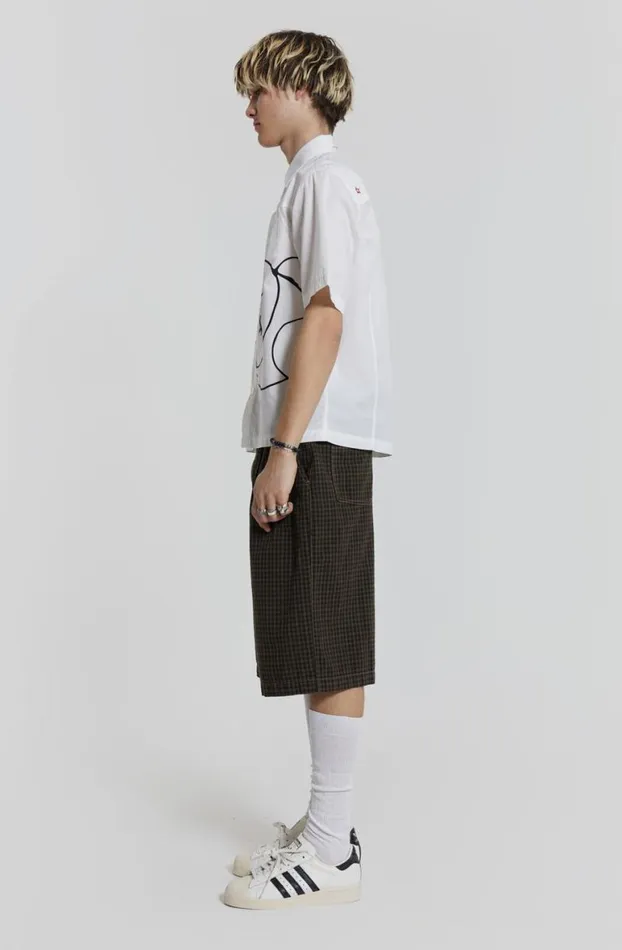 Jorts and Shorts Men Jaded London Charcoal Check Fairway Shorts