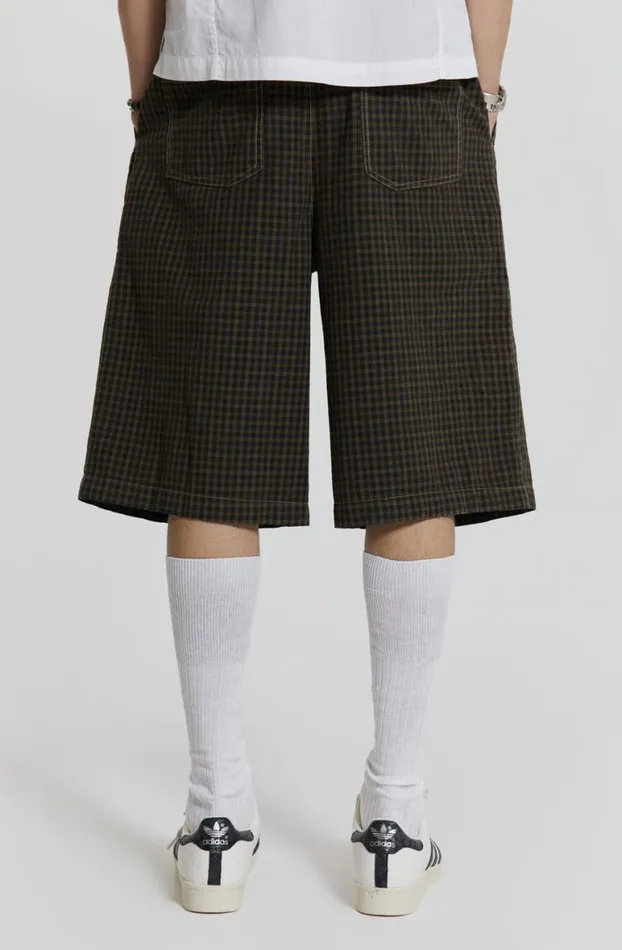 Jorts and Shorts Men Jaded London Charcoal Check Fairway Shorts
