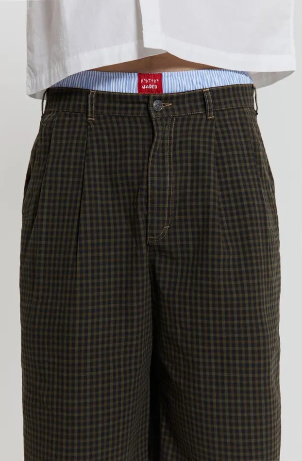 Jorts and Shorts Men Jaded London Charcoal Check Fairway Shorts