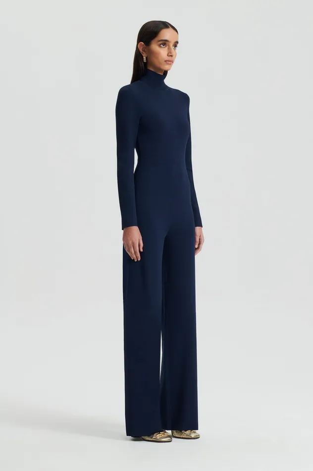Jumpsuits MICRO CREPE JUMPSUIT NAVY Scanlan Theodore Women Jumpsuits MICRO CREPE JUMPSUIT NAVY Scanlan Theodore Women