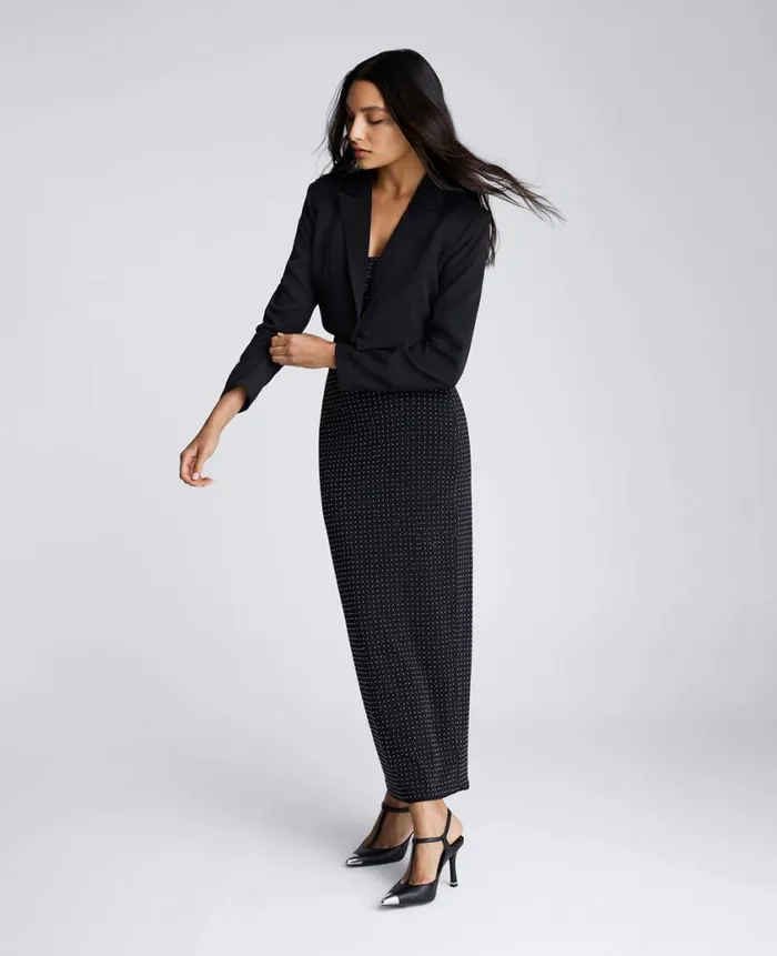 Kenneth Cole Blazers and Jackets Women Cropped One Button Jacket Black Kenneth Cole Blazers and Jackets Women Cropped One Button Jacket Black
