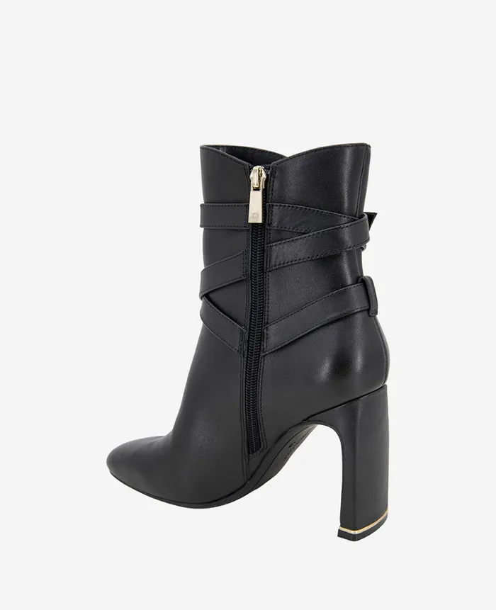 Kenneth Cole Boots and Booties Women Nellie Leather Buckle Heel Ankle Bootie Black Kenneth Cole Boots and Booties Women Nellie Leather Buckle Heel Ankle Bootie Black