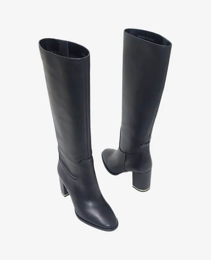Kenneth Cole Boots and Booties Women Yvonne Leather Knee Boot Black Kenneth Cole Boots and Booties Women Yvonne Leather Knee Boot Black