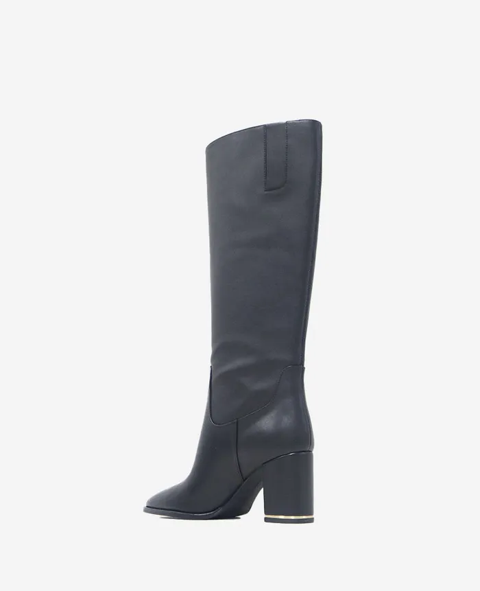 Kenneth Cole Boots and Booties Women Yvonne Leather Knee Boot Black Kenneth Cole Boots and Booties Women Yvonne Leather Knee Boot Black