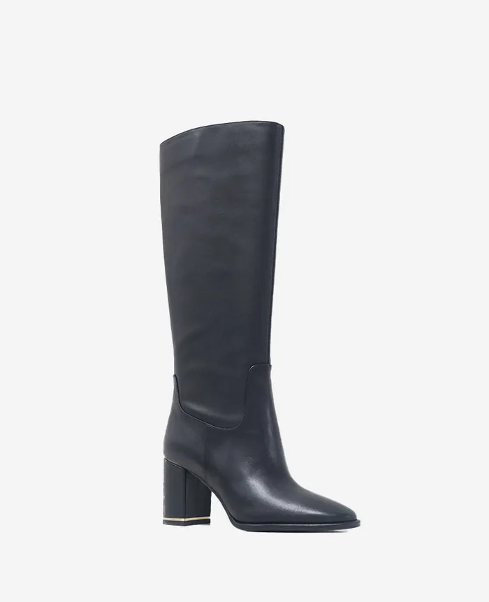 Kenneth Cole Boots and Booties Women Yvonne Leather Knee Boot Black Kenneth Cole Boots and Booties Women Yvonne Leather Knee Boot Black