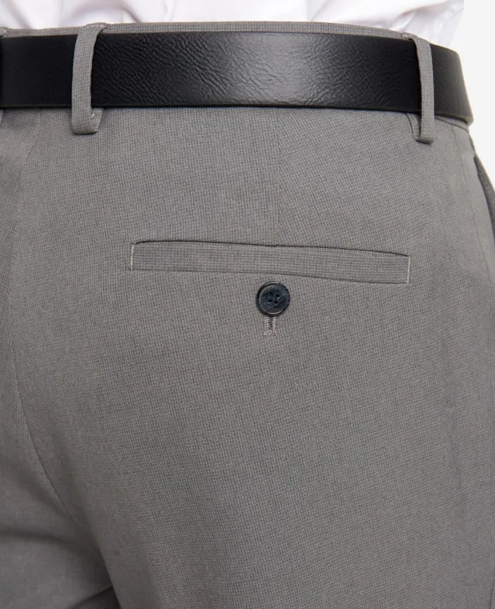 Kenneth Cole Dress Pants Men ModernFit Micro Check Stretch Trouser Grey Kenneth Cole Dress Pants Men ModernFit Micro Check Stretch Trouser Grey