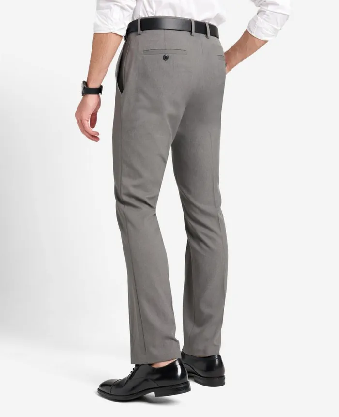Kenneth Cole Dress Pants Men ModernFit Micro Check Stretch Trouser Grey Kenneth Cole Dress Pants Men ModernFit Micro Check Stretch Trouser Grey