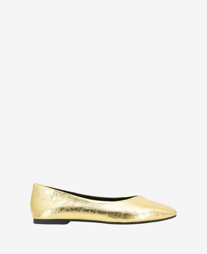 Kenneth Cole Flats and Loafers Women Johanna Metallic Leather Ballet Flat Metallic