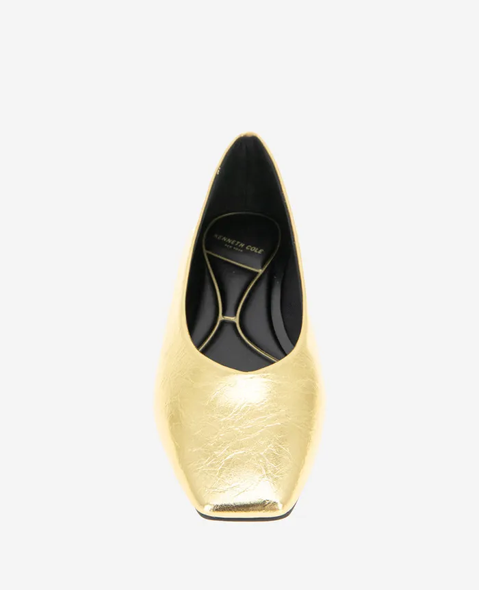 Kenneth Cole Flats and Loafers Women Johanna Metallic Leather Ballet Flat Metallic