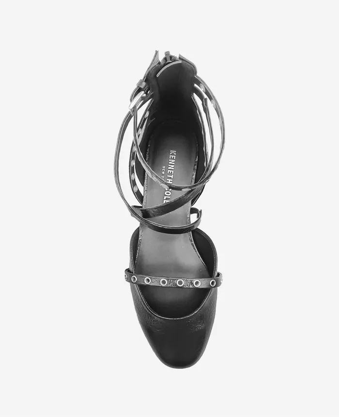 Kenneth Cole Flats and Loafers Women Mason Strappy Stud Flat Black Kenneth Cole Flats and Loafers Women Mason Strappy Stud Flat Black