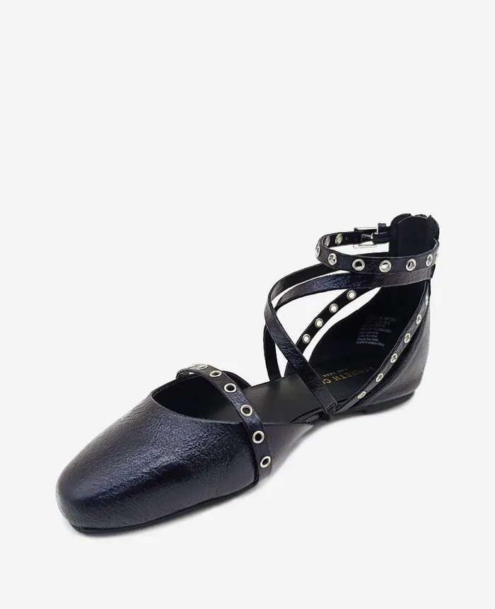 Kenneth Cole Flats and Loafers Women Mason Strappy Stud Flat Black Kenneth Cole Flats and Loafers Women Mason Strappy Stud Flat Black