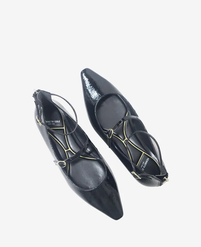 Kenneth Cole Flats and Loafers Women Nolita Patent Ankle Strap Mary Jane Flat Black Kenneth Cole Flats and Loafers Women Nolita Patent Ankle Strap Mary Jane Flat Black
