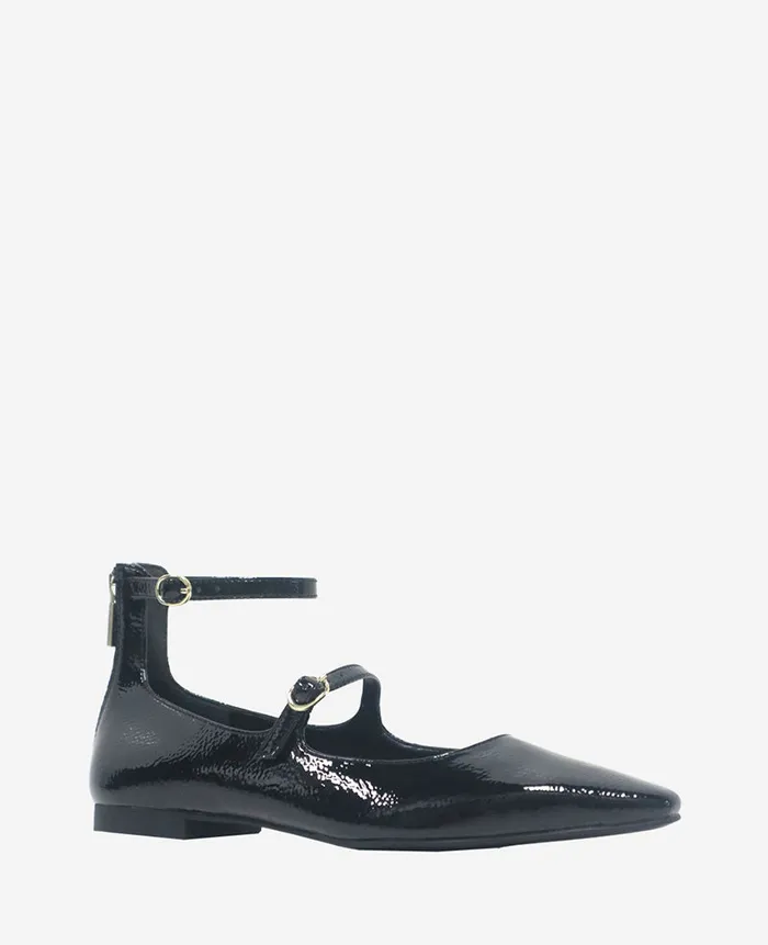 Kenneth Cole Flats and Loafers Women Nolita Patent Ankle Strap Mary Jane Flat Black Kenneth Cole Flats and Loafers Women Nolita Patent Ankle Strap Mary Jane Flat Black