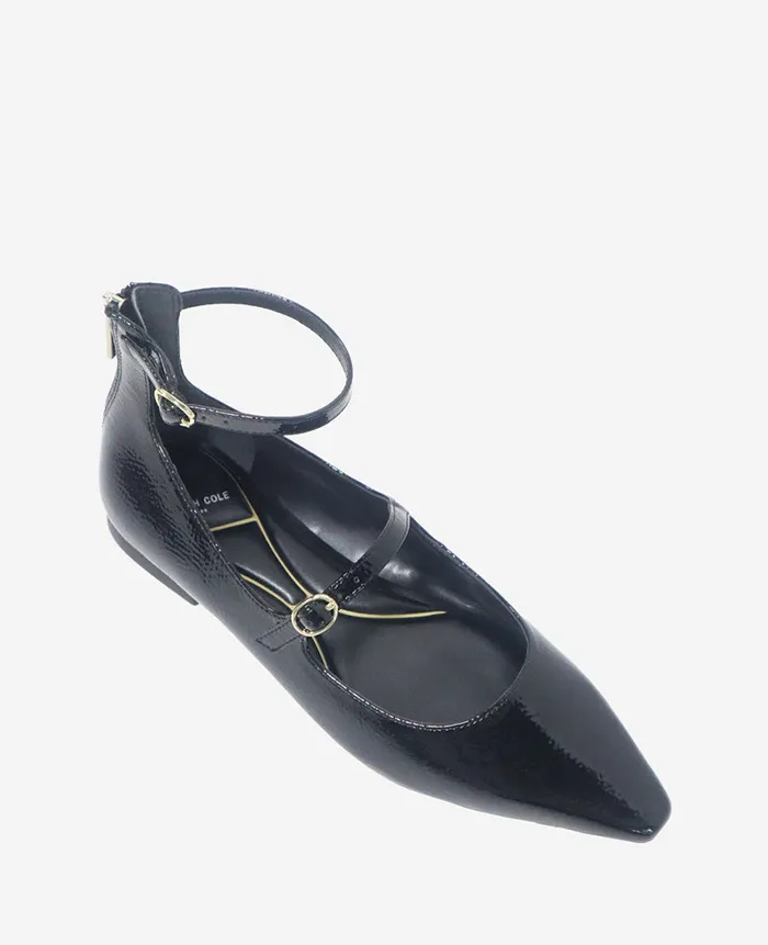 Kenneth Cole Flats and Loafers Women Nolita Patent Ankle Strap Mary Jane Flat Black Kenneth Cole Flats and Loafers Women Nolita Patent Ankle Strap Mary Jane Flat Black