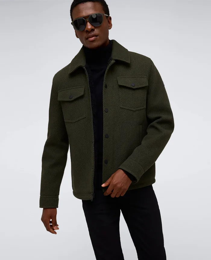 Kenneth Cole Jackets and Outerwear Men Heavyweight Twill Trucker Jacket Green Kenneth Cole Jackets and Outerwear Men Heavyweight Twill Trucker Jacket Green