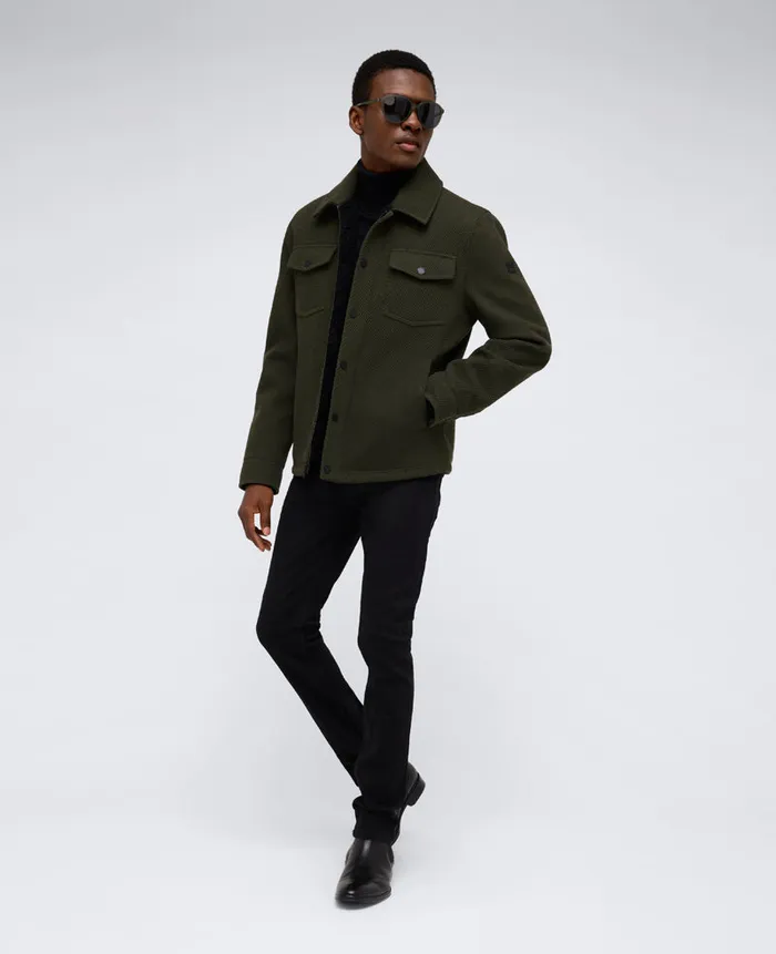 Kenneth Cole Jackets and Outerwear Men Heavyweight Twill Trucker Jacket Green Kenneth Cole Jackets and Outerwear Men Heavyweight Twill Trucker Jacket Green