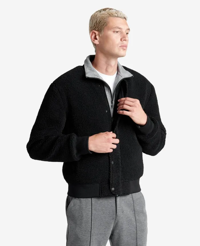 Kenneth Cole Jackets and Outerwear Men Reversible Sherpa Bomber Jacket Black