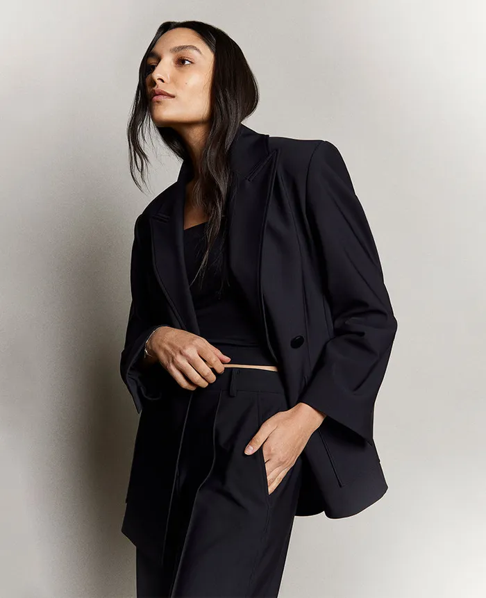 Kenneth Cole Matching Sets Women Twill Crisscross Waistband Wide Leg Trouser Black Kenneth Cole Matching Sets Women Twill Crisscross Waistband Wide Leg Trouser Black