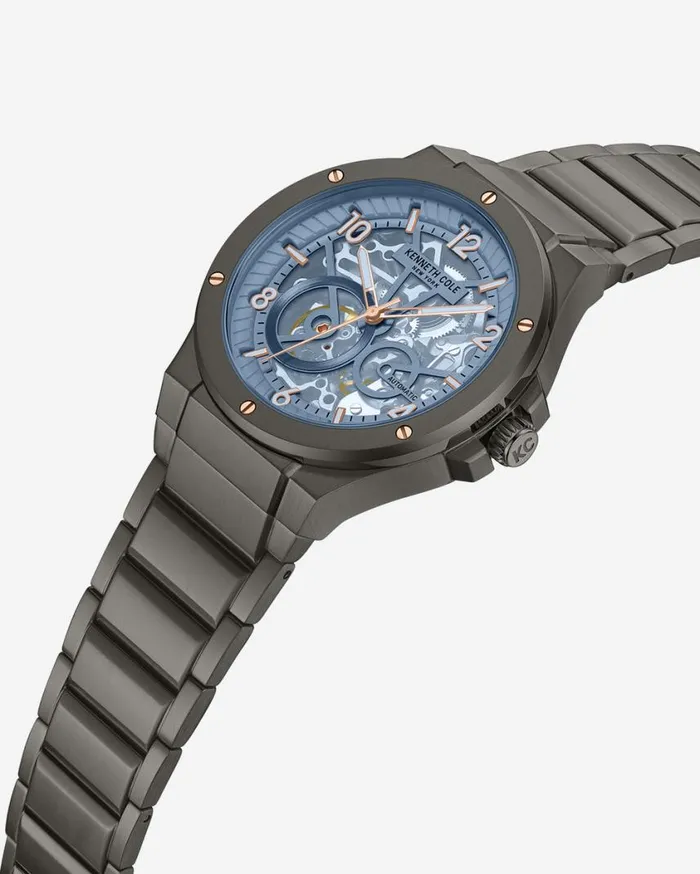 Kenneth Cole Mens Men Kenneth Cole Automatic Tinged Glass Bracelet Watch Kenneth Cole Mens Men Kenneth Cole Automatic Tinged Glass Bracelet Watch