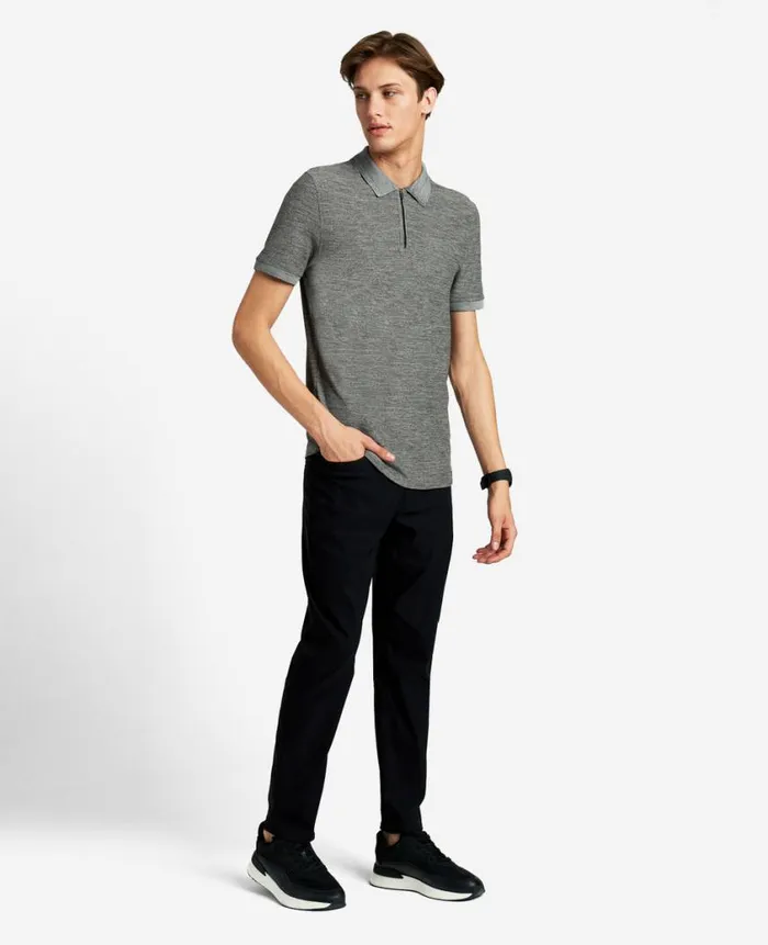 Kenneth Cole Polos and TShirts Men Knit Zip Polo Grey Kenneth Cole Polos and TShirts Men Knit Zip Polo Grey