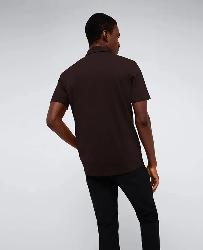 Kenneth Cole Polos and TShirts Men Performance Button Polo Brown Kenneth Cole Polos and TShirts Men Performance Button Polo Brown